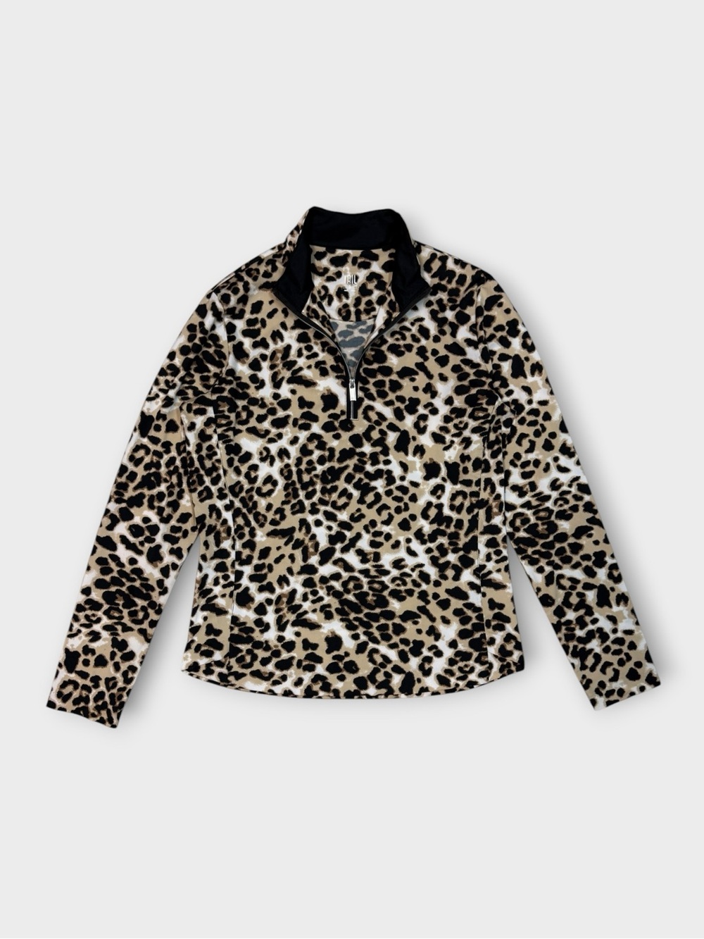 TAIL ACTIVEWEAR LEOPARD PRINT QUARTER-ZIP PULLOVER
